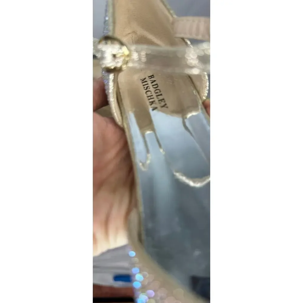 New Gold Rhinestone Shoes - Badgley Mischka (Size 4 )